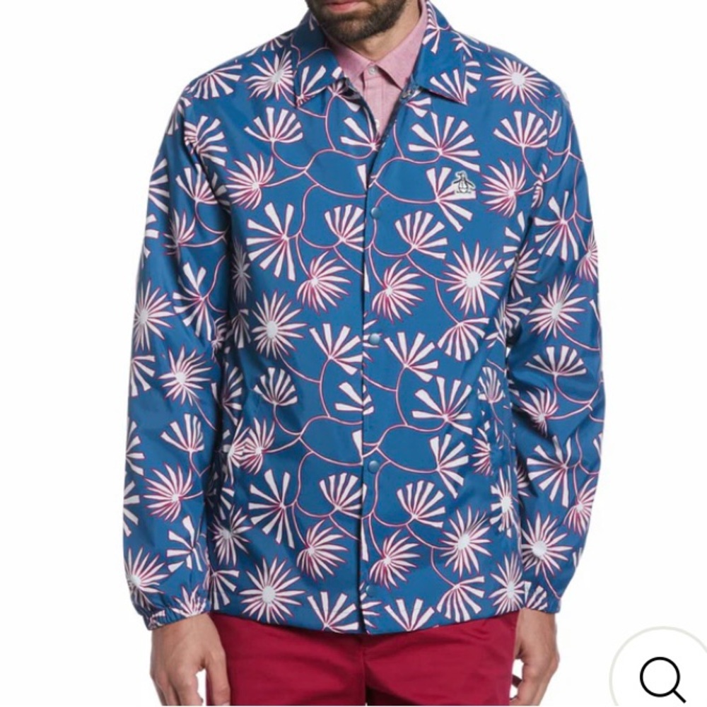 Original Penguin LEAF PRINT RAIN JACKET